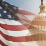 United States Flag Flown Over Capitol